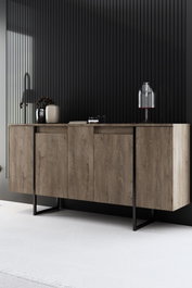 Hanah Home Consola Luxe Nogal y Negro
